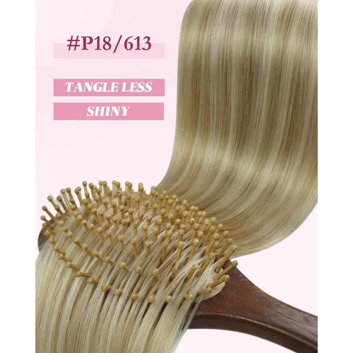 Blond Microring Extensions Echthaar 55cm – Aschblond Highlights