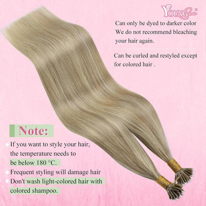 Echthaar Nano Ring Extensions Blond 45cm - Volumenspendend & Unsichtbar