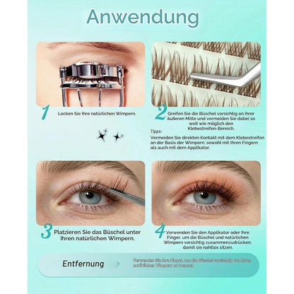 Selbstklebende Wimpern Brown Cluster Lashes 120pcs C Curl