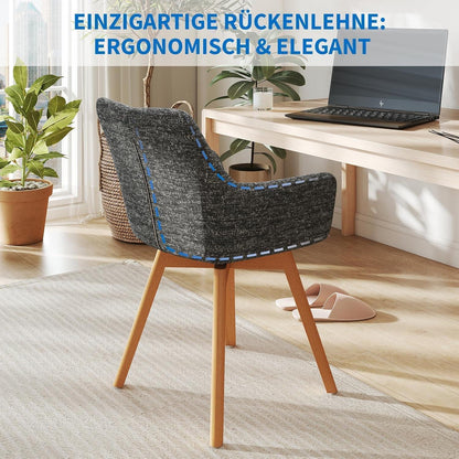 Drehbarer Esszimmerstuhl Set Grau - 4er Pack mit Armlehnen