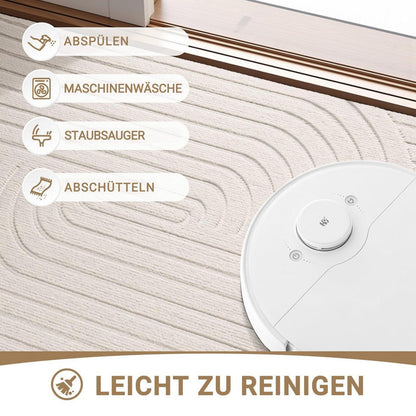 Fußmatte 50x80cm rutschfest – Elfenbein Wirbel