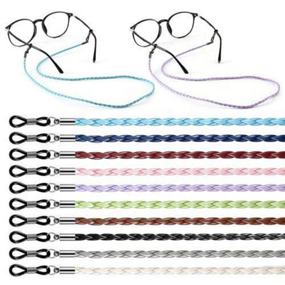 10er Set Brillenkette Damen & Herren – Verstellbar & Rutschfest in Lederoptik