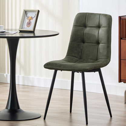 Gepolsterte Esszimmerstühle 4er Set, Grün, Modernes Design