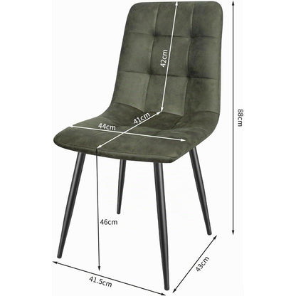Gepolsterte Esszimmerstühle 4er Set, Grün, Modernes Design