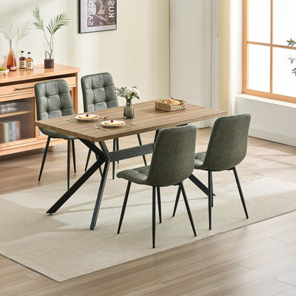 Gepolsterte Esszimmerstühle 4er Set, Grün, Modernes Design