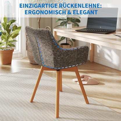 Drehbare Esszimmerstühle Set 6 | Mokka, Modern & Komfortabel