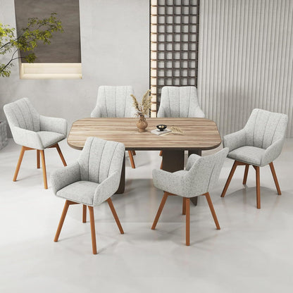 Drehbare Esszimmerstühle 2er Set Beige – Komfortabler Polsterstuhl