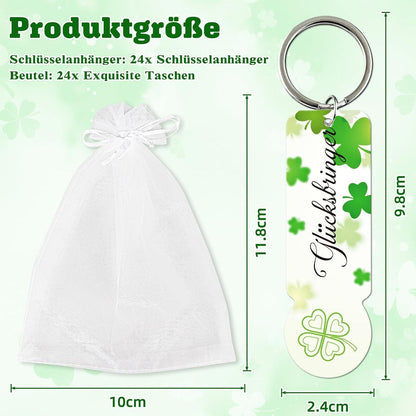 24x Einkaufswagenchip Schlüsselanhänger mit Organza Taschen & Glücksbringer