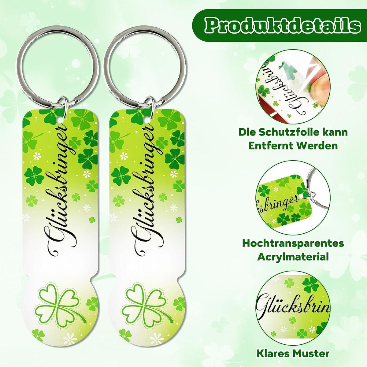 24x Einkaufswagenchip Schlüsselanhänger mit Organza Taschen & Glücksbringer