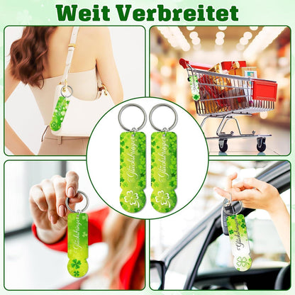 24x Einkaufswagenchip Schlüsselanhänger mit Organza Taschen & Glücksbringer