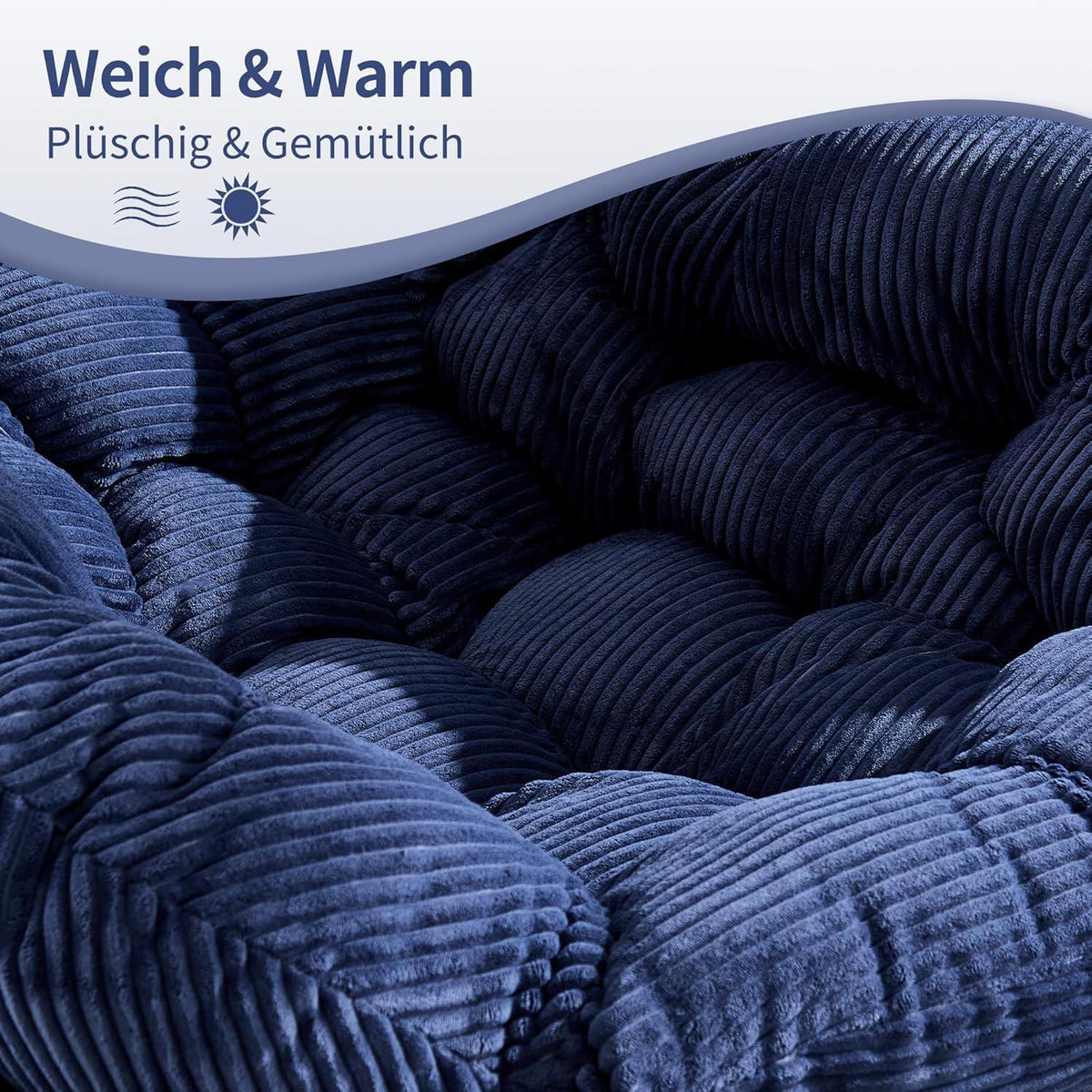 Überdimensionaler Papasan Schaukelstuhl Blau