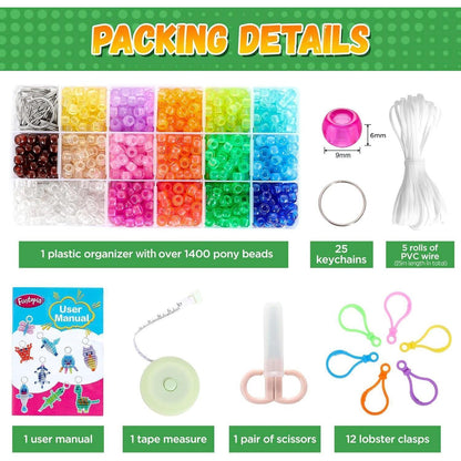 Perlentiere Bastelset Kinder – Glow in the Dark Schlüsselanhänger DIY