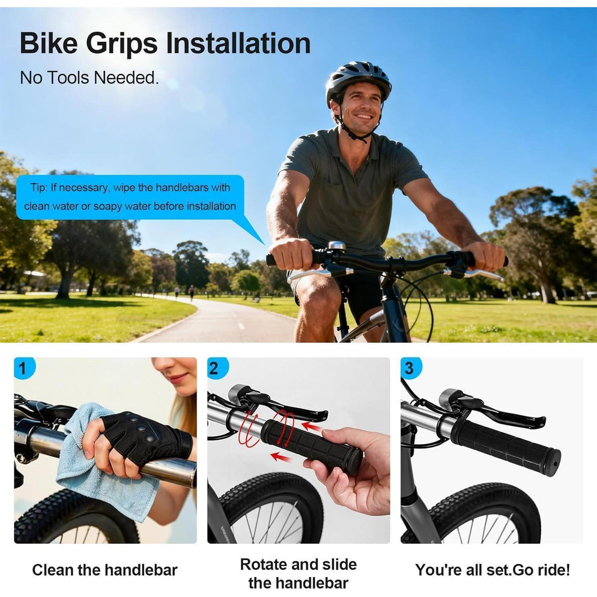 Ergonomische Fahrradgriffe 22mm - Rutschfest & Komfortabel