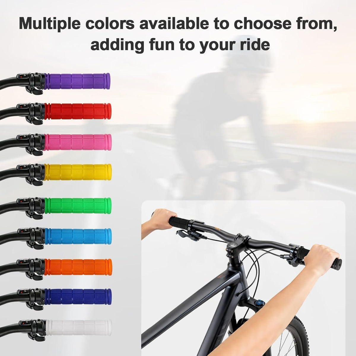 Ergonomische Fahrradgriffe 22mm - Rutschfest & Weich Purple