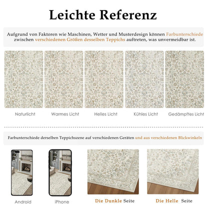 Waschbarer Teppich Wohnzimmer 200x300cm Teebraun Light