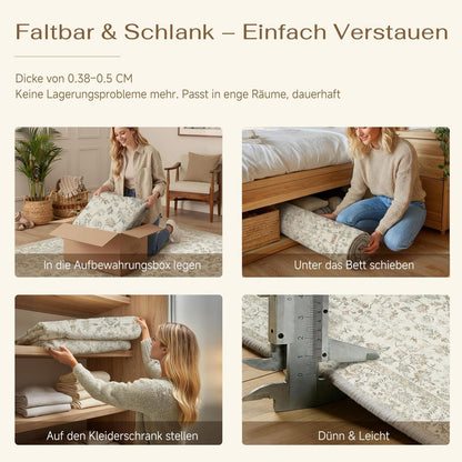 Waschbarer Teppich Wohnzimmer 200x300cm Teebraun Light