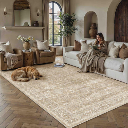 Vintage Teppich Beige 160x230cm - Wohnzimmer & Schlafzimmer