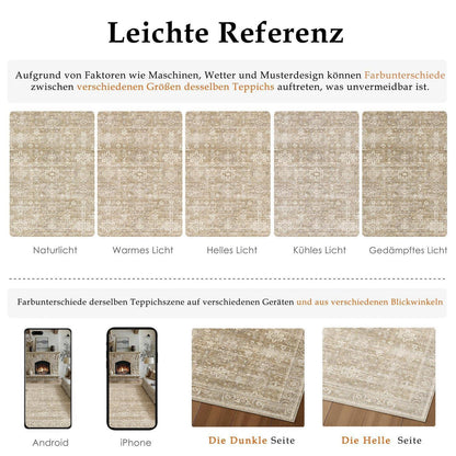 Vintage Teppich Beige 160x230cm - Wohnzimmer & Schlafzimmer