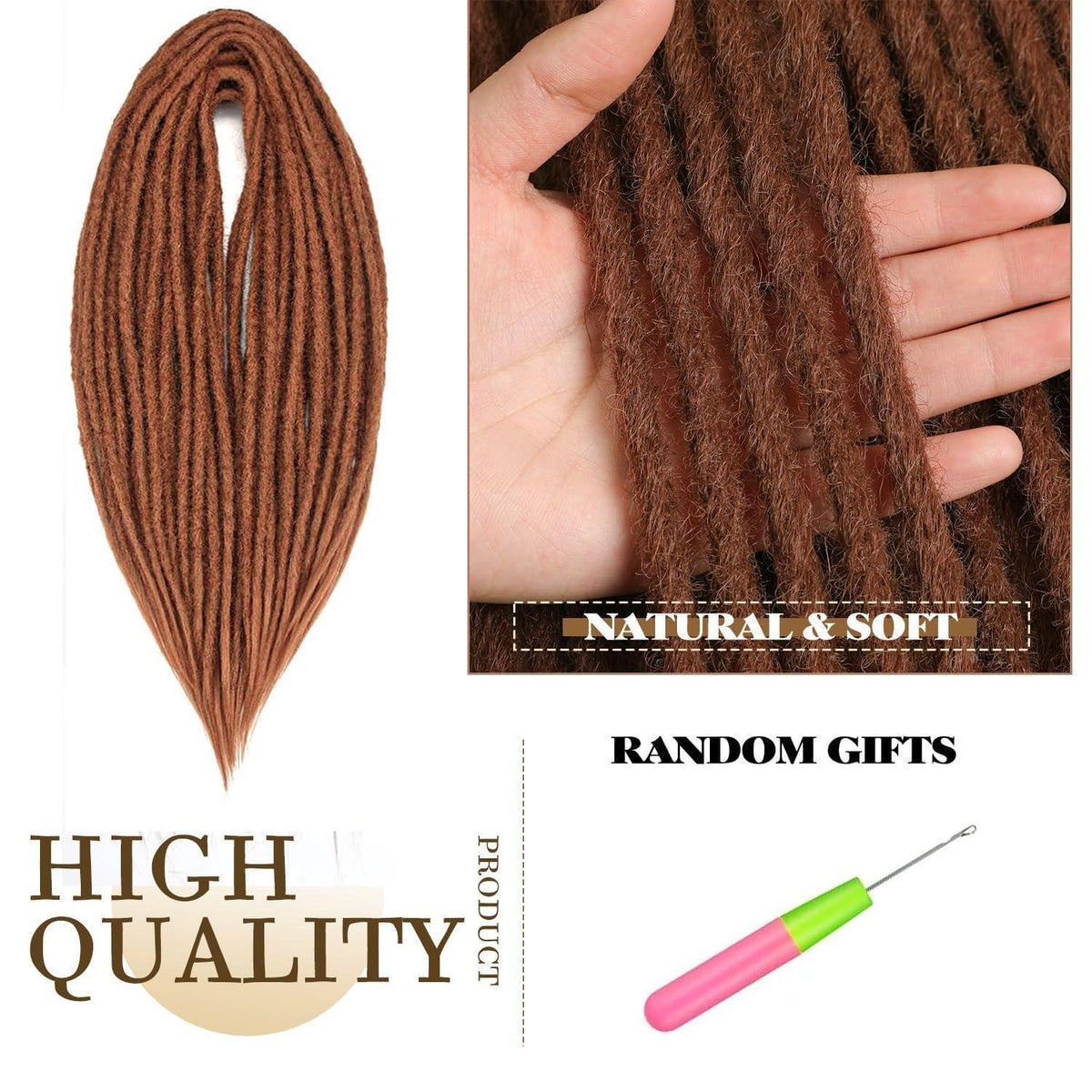 24 Zoll Dreadlock Extensions – Handgefertigte Locs für Hippie-Look