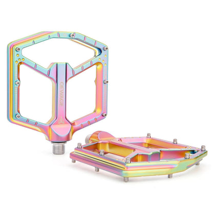 MTB Pedale Profi-Edition – CNC Aluminium, Ultraflach, Rainbow Matte