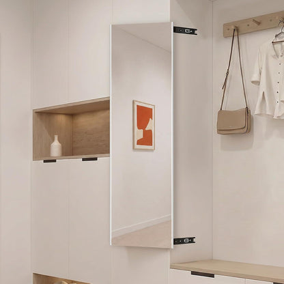 Buchsicherer Schiebespiegel für Kleiderschrank, Weiß