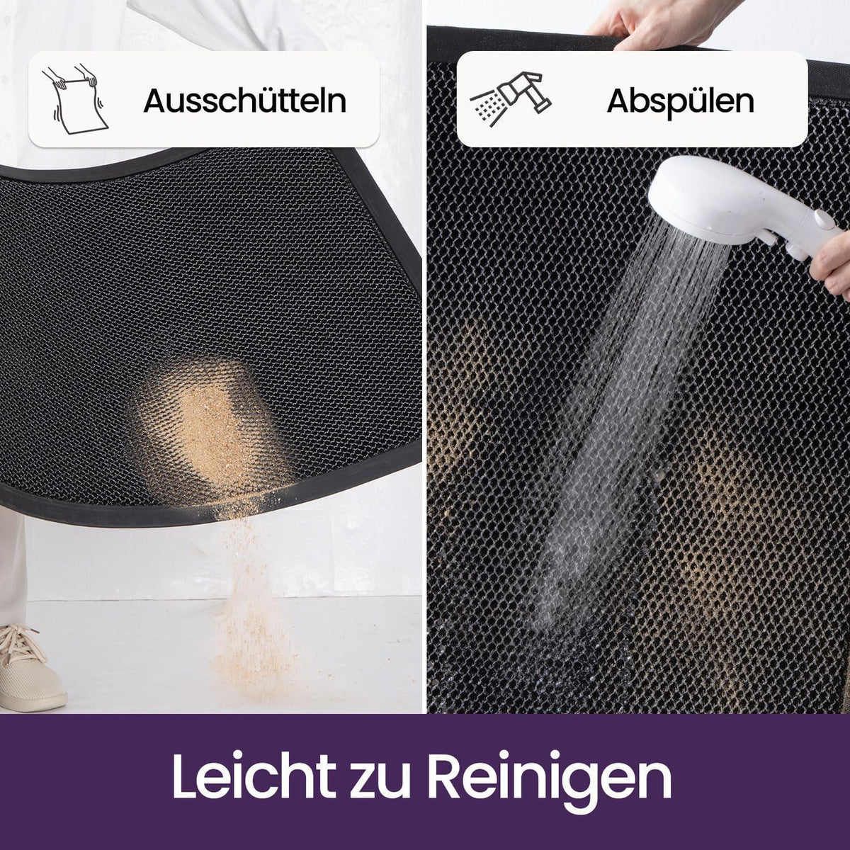 Fußmatte dunkelgrau 120x180 cm – rutschfest & Schmutzfang