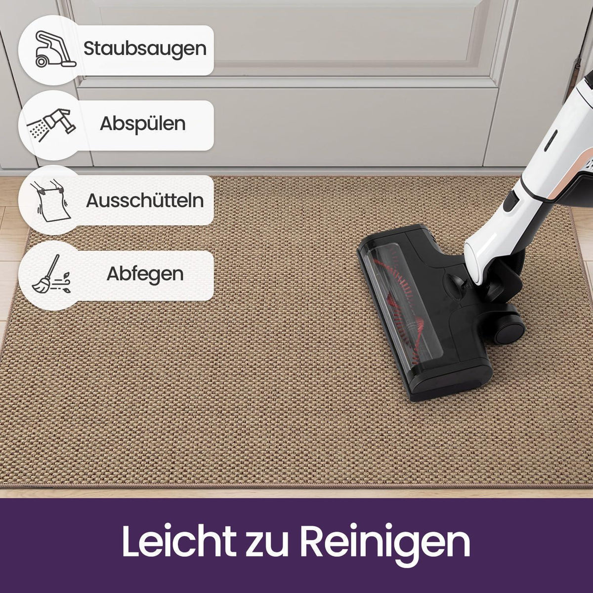 Schmutzfangmatte Innen 90x140 cm – Rutschfest & Dunkelbeige
