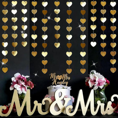 Goldene Herz Girlande 4m – Romantische Dekoration für Hochzeit & Party