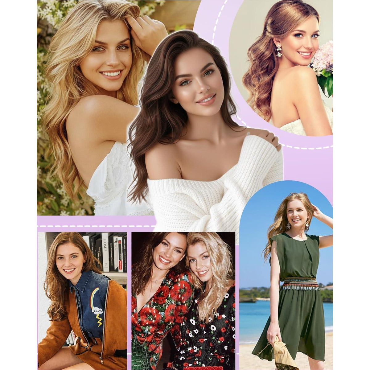 Clip in Haarverlängerung Echthaar Braun 55cm - Dunkelbraun