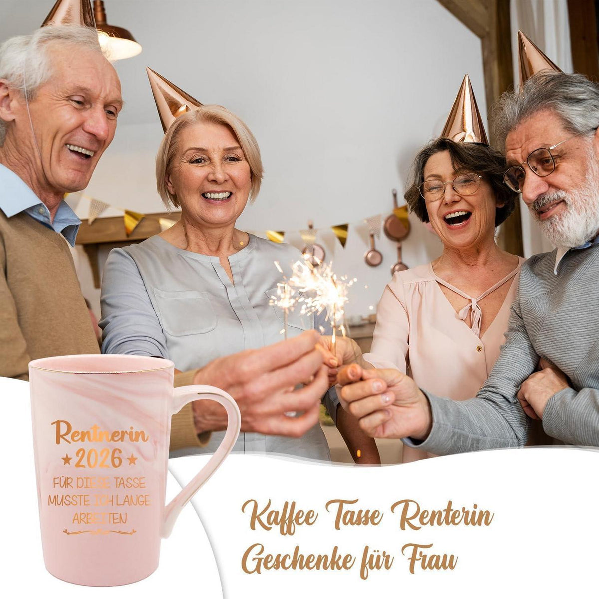 Rentnerin 2026 Tasse - Ruhestand Geschenk für Frauen Rosa 400ml
