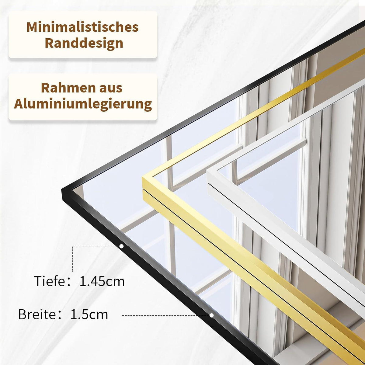Großer Ganzkörperspiegel mit Ständer – HD & Bruchsicher