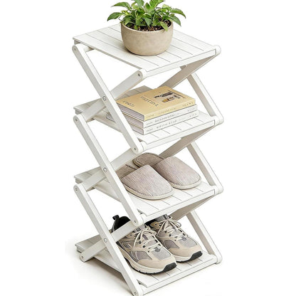 Bambus Schuhregal 4-lagig, platzsparend & klappbar