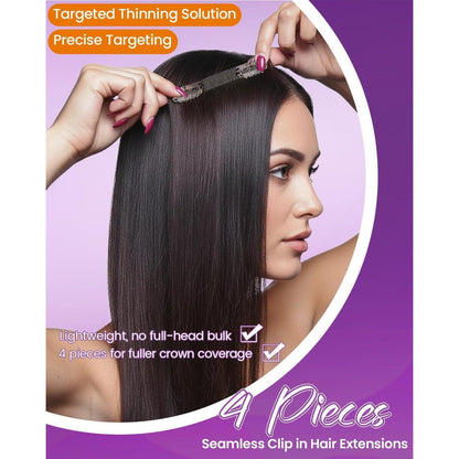 Echthaar Clip-Ins Schwarz/Braun/Blond – 40cm, 80g