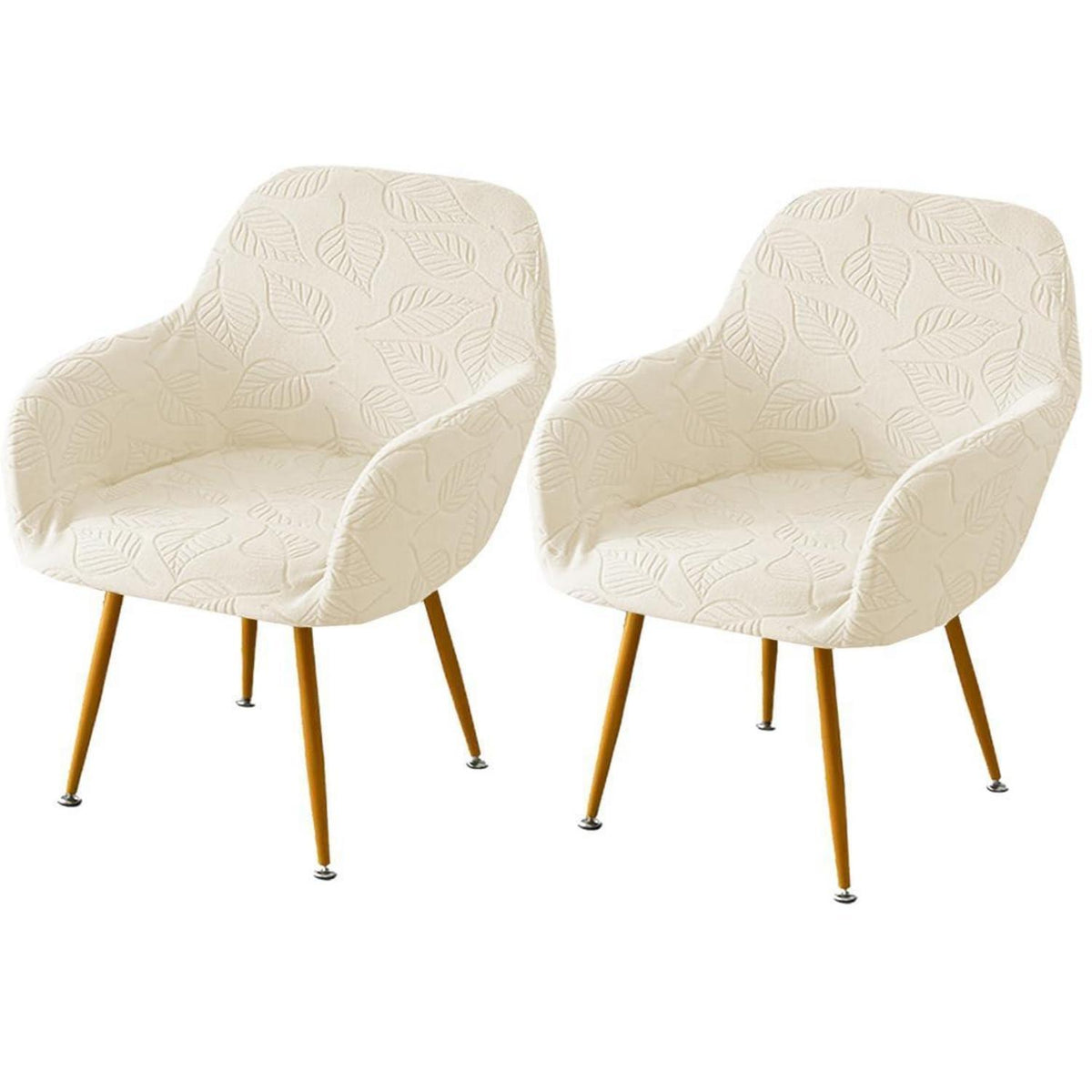 Stuhlhussen mit Armlehne, Stretch, Beige (2er Set)
