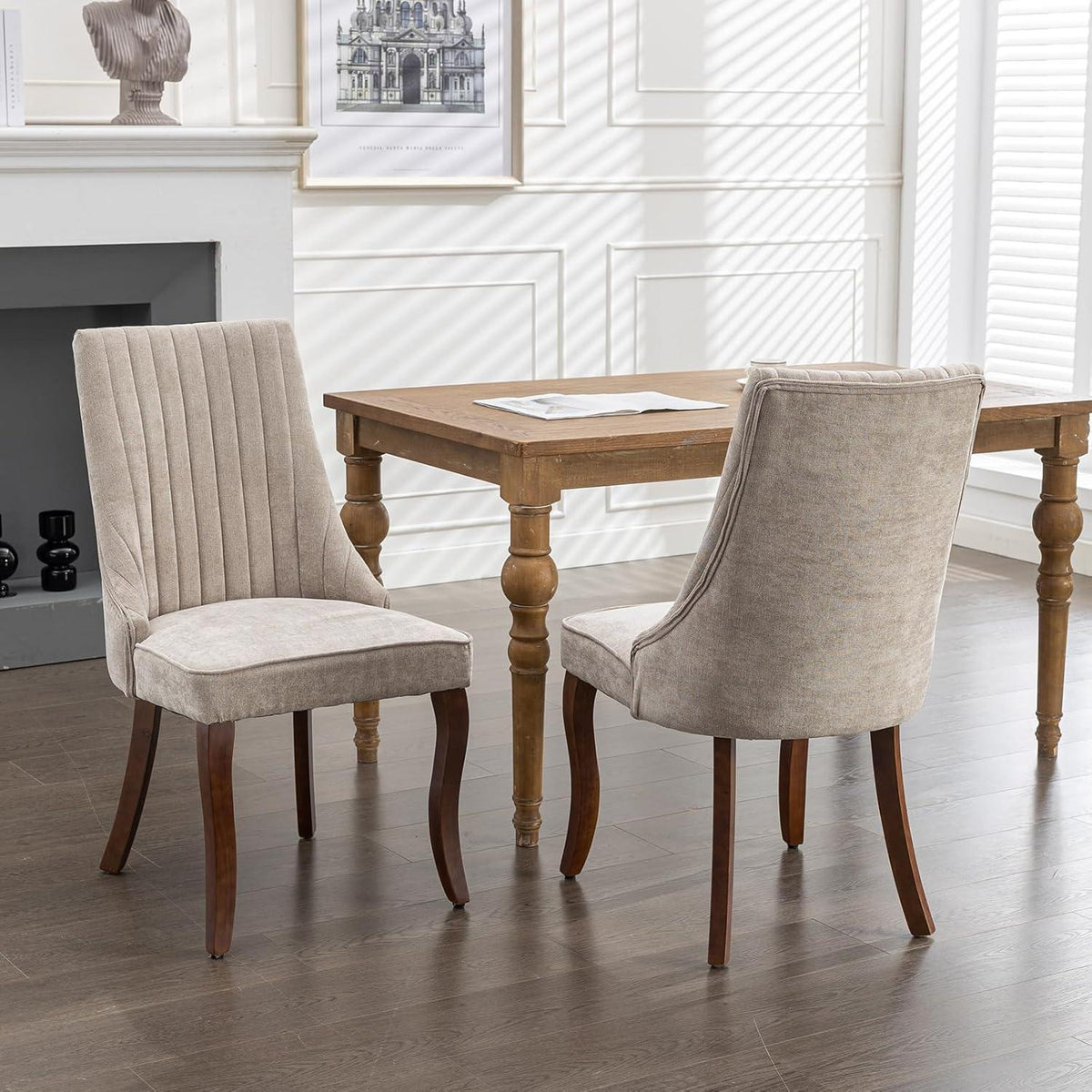 Esszimmerstühle Set 4er – Bequeme Polsterstühle Beige