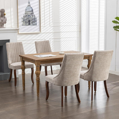 Esszimmerstühle Set 4er – Bequeme Polsterstühle Beige