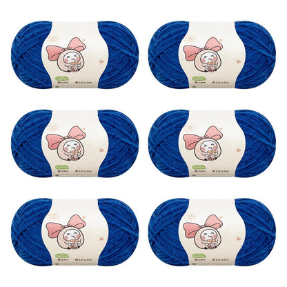 Feines Chenille Häkelgarn Meerblau – Superweiche Wolle für Amigurumi & Decken
