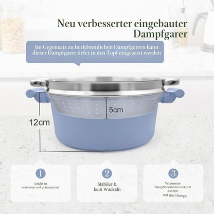 7-teiliges Antihaft Kochgeschirr-Set Blau