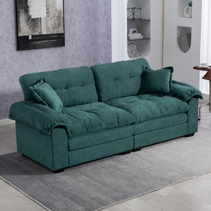 Modernes 2-Sitzer Sofa mit Memory-Schaum & Taschenfedern (Grün)