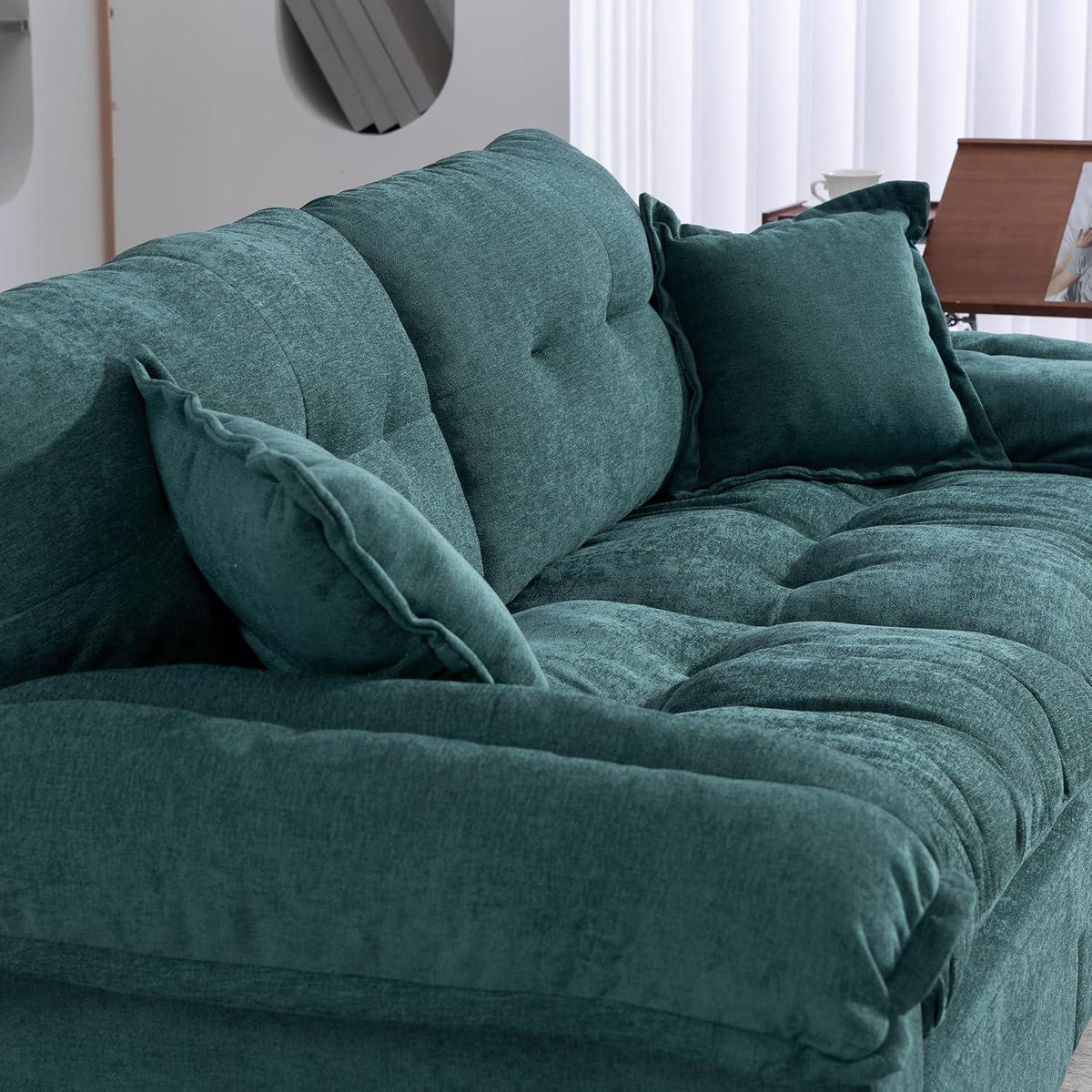 Modernes 2-Sitzer Sofa mit Memory-Schaum & Taschenfedern (Grün)