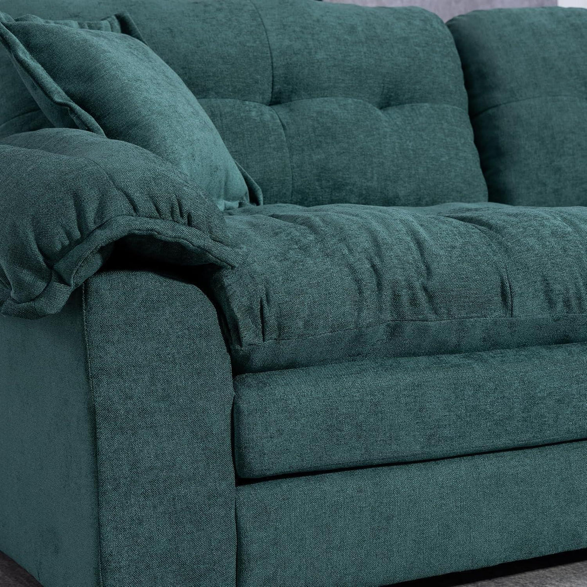 Modernes 2-Sitzer Sofa mit Memory-Schaum & Taschenfedern (Grün)