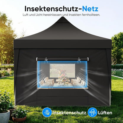 Faltpavillon 3x6m wasserdicht – Partyzelt mit Seitenwänden