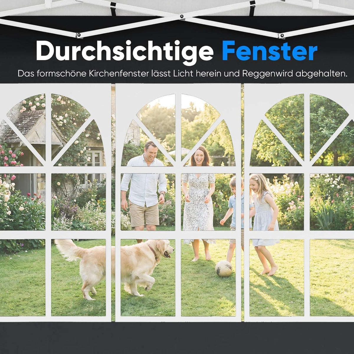 Faltpavillon 3x6m wasserdicht – Partyzelt mit Seitenwänden