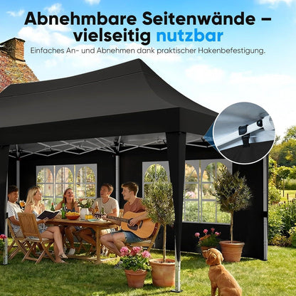 Faltpavillon 3x6m wasserdicht – Partyzelt mit Seitenwänden