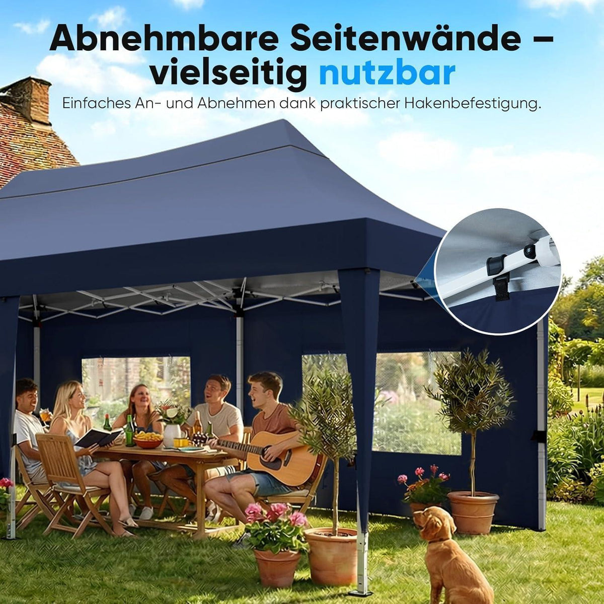 Faltpavillon 3x6m wasserdicht – Partyzelt mit Seitenwänden & UV-Schutz