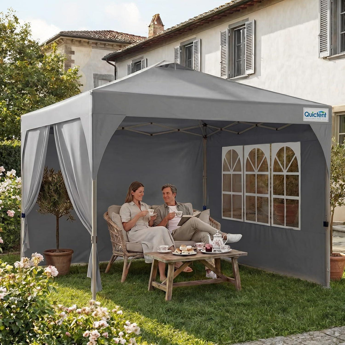 Faltpavillon 3x3m wasserdicht mit Seitenwänden & UV-Schutz