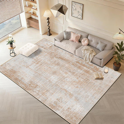 Großer Vintage Teppich 200x300cm – Hellbraun, Abstrakt & Waschbar