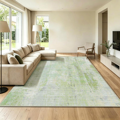 Grüner Teppich 200x300 cm – Waschbar, Rutschfest & Modern