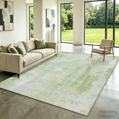 Grüner Teppich 200x300 cm – Waschbar, Rutschfest & Modern