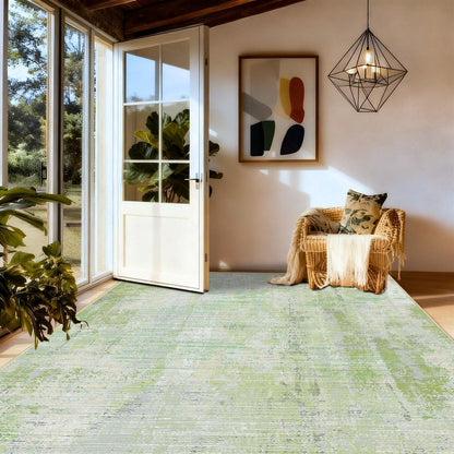 Grüner Teppich 200x300 cm – Waschbar, Rutschfest & Modern